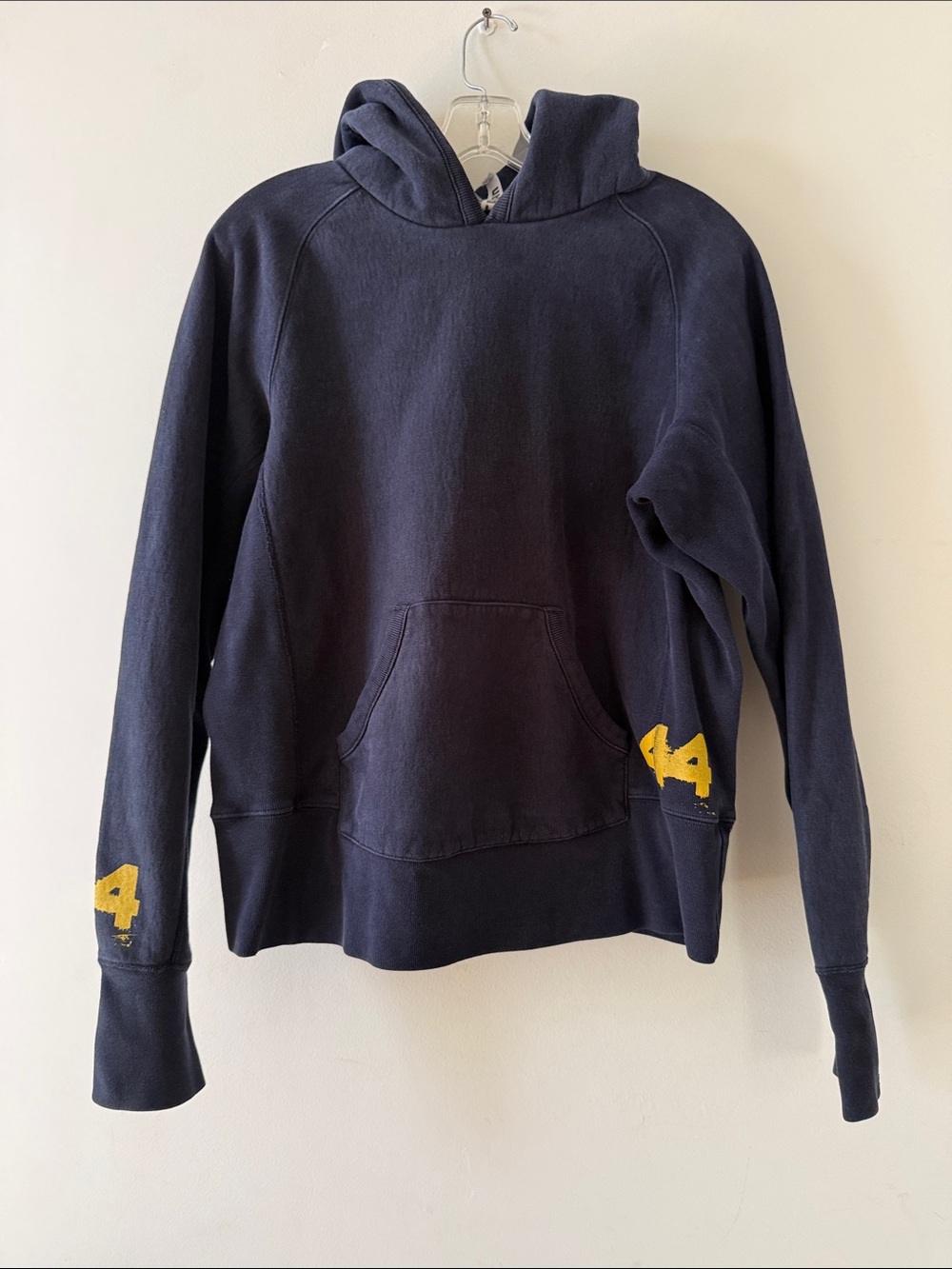 Men's Navy Hoodie with Yellow Number Accent
